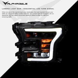 Alpha Owls 2015-2017 Ford F-150 (Excl. Models w/ factory Xenon) Tri-Pro Series LED Projector Headlights - Image 4