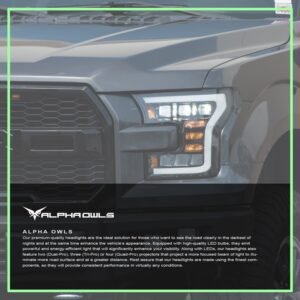 Alpha Owls 2015-2017 Ford F-150 (Excl. Models w/ factory Xenon) Tri-Pro Series LED Projector Headlights - Image 7