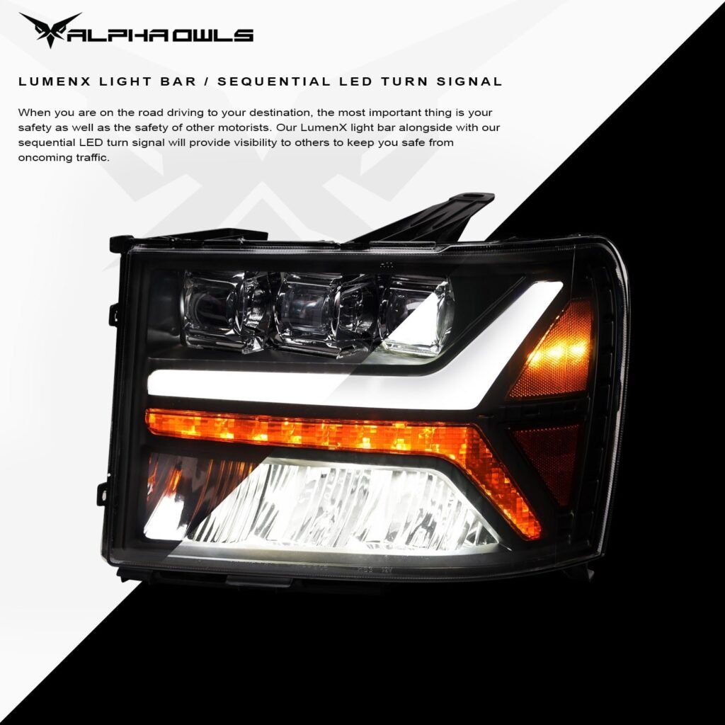 Alpha Owls 2007-2014 GMC Sierra 2500/3500 Tri-Pro Series LED Projector Headlights