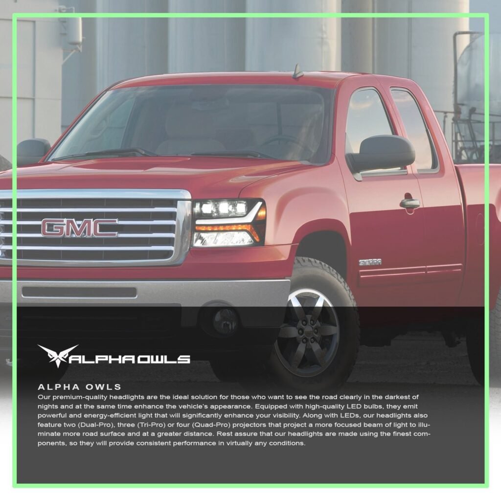 Alpha Owls 2007-2014 GMC Sierra 2500/3500 Tri-Pro Series LED Projector Headlights