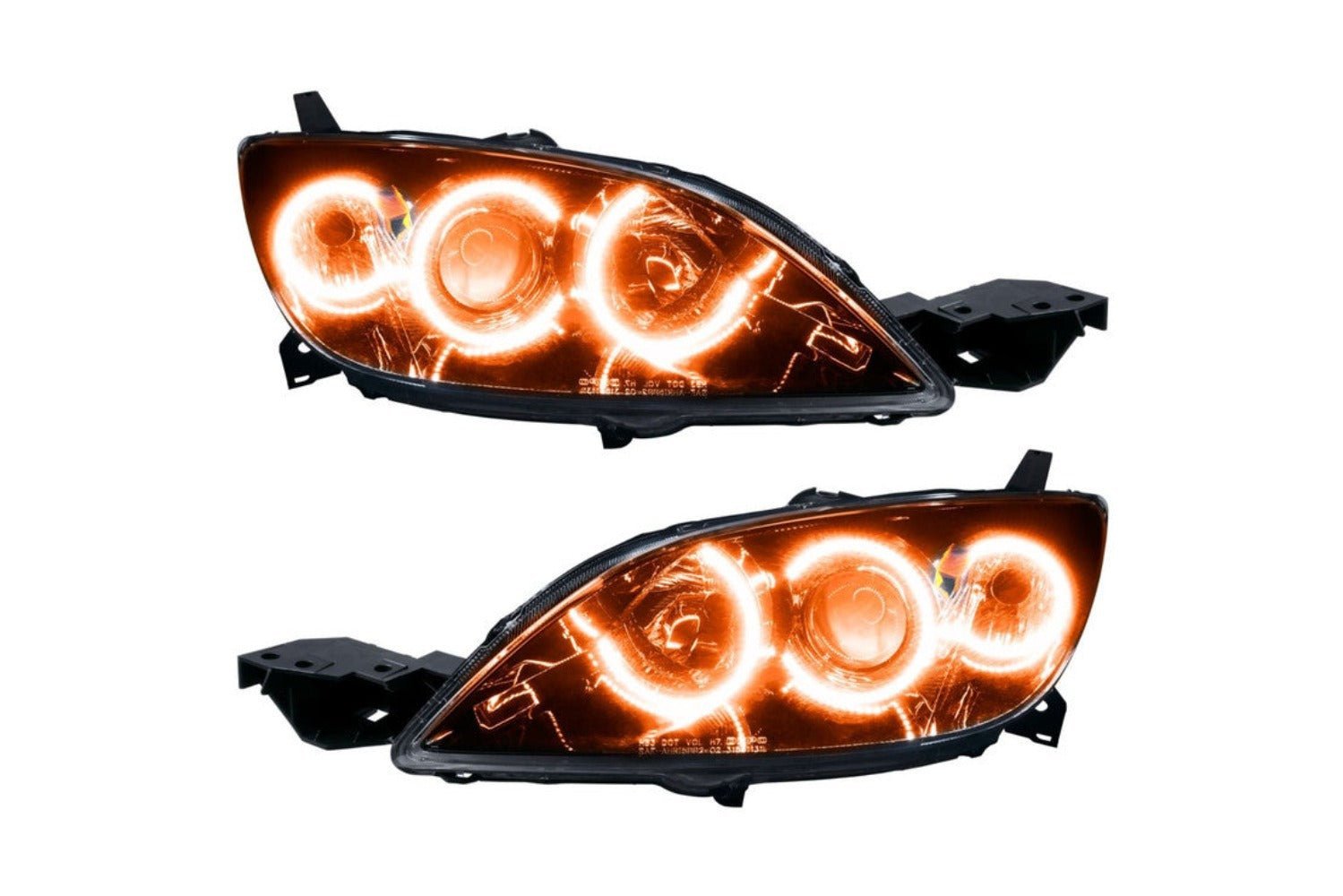 Oracle Led Halo Headlights: 04-09 Mazda 3 Hatch W/o Oem Hid (Amber Smd Single Color) - Image 1