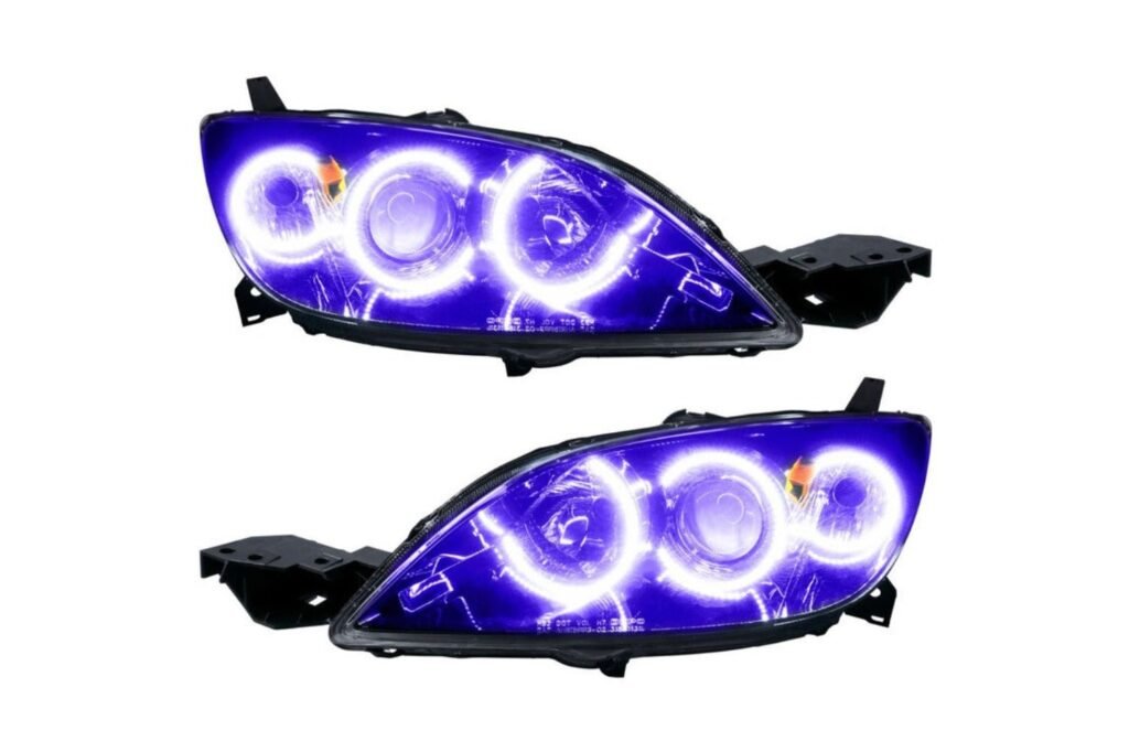 Oracle Led Halo Headlights: 04-09 Mazda 3 Hatch W/o Oem Hid (Uv/purple Smd Single Color)