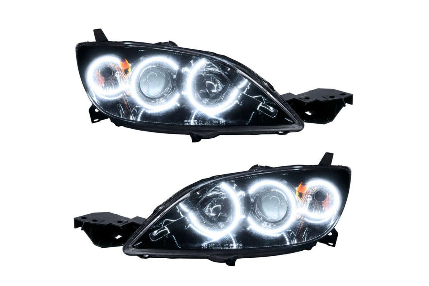 Oracle Led Halo Headlights: 04-09 Mazda 3 Hatch W/o Oem Hid (White Smd Single Color) - Image 1