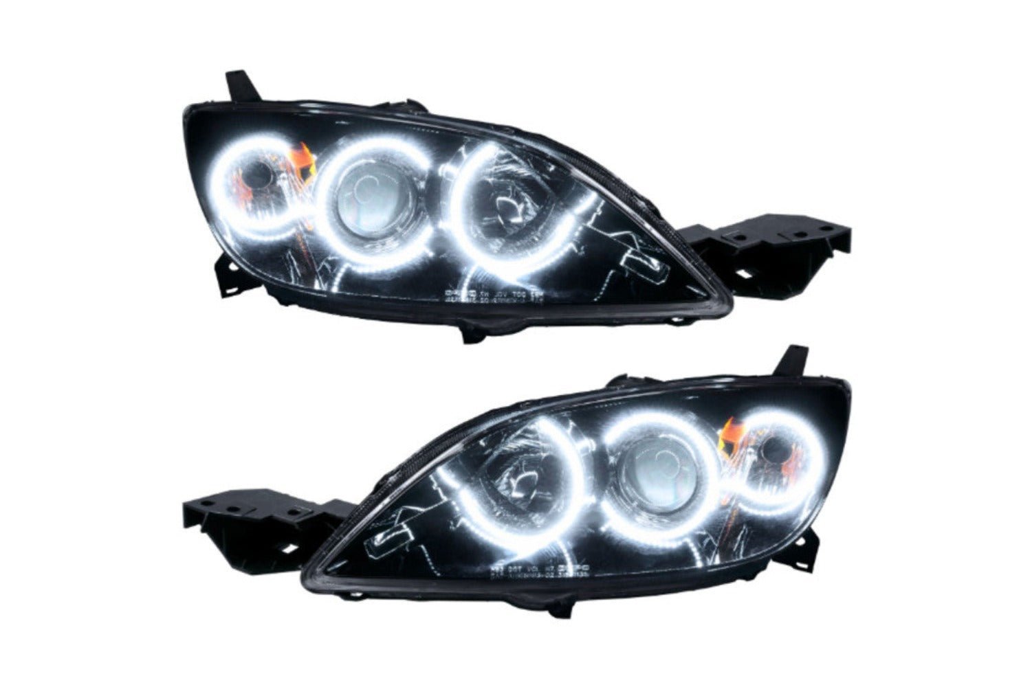 Oracle Led Halo Headlights: 04-09 Mazda 3 Sedan W/o Oem Hid (White Smd Single Color) - Image 1