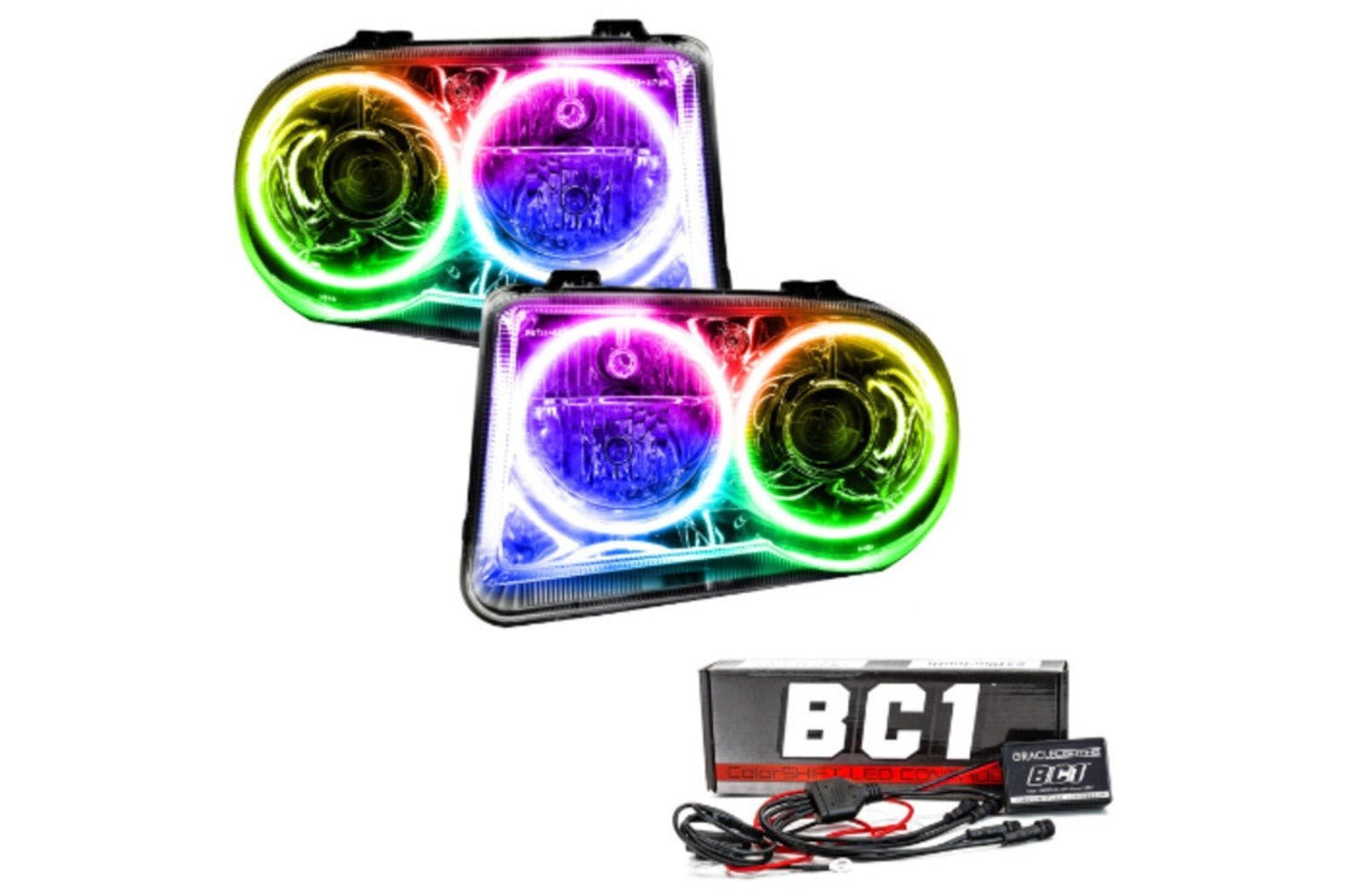 Oracle Led Halo Headlights: 05-10 Chrysler 300c W/o Oem Hid (Colorshift Rgb / Bc1 Controller) - Image 1