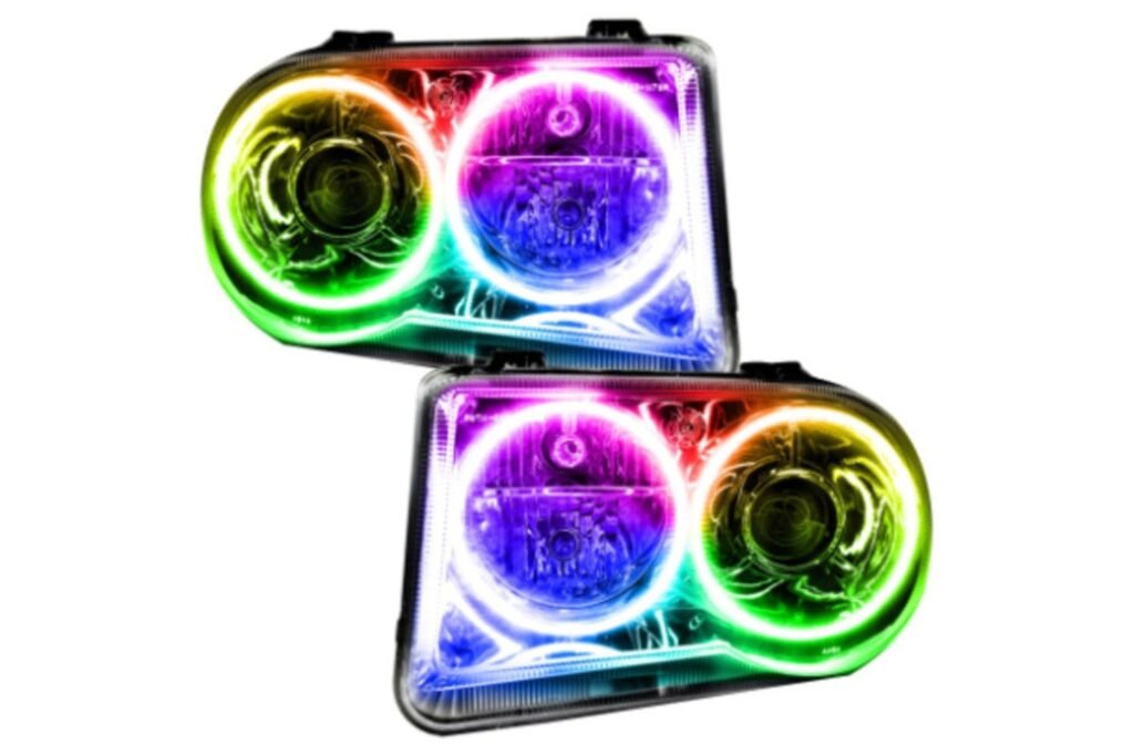 Oracle Led Halo Headlights: 05-10 Chrysler 300c W/o Oem Hid (Colorshift Rgb / No Controller)