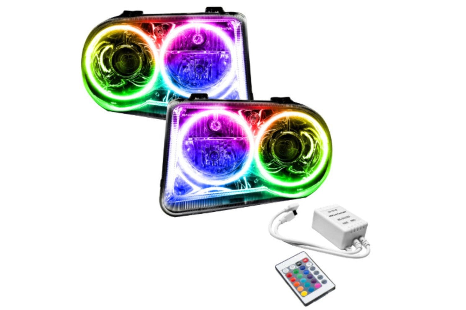 Oracle Led Halo Headlights: 05-10 Chrysler 300c W/o Oem Hid (Colorshift Rgb / Simple Controller) - Image 1