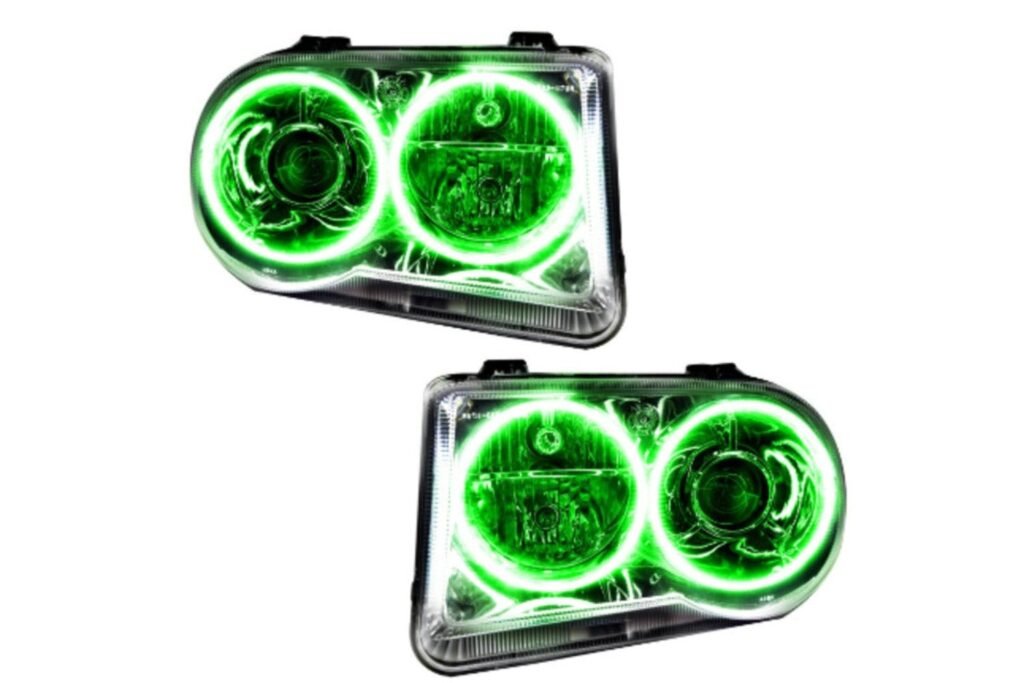 Oracle Led Halo Headlights: 05-10 Chrysler 300c W/o Oem Hid (Green Smd Single Color)