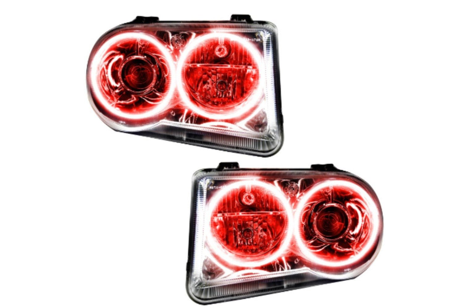 Oracle Led Halo Headlights: 05-10 Chrysler 300c W/o Oem Hid (Red Smd Single Color) - Image 1