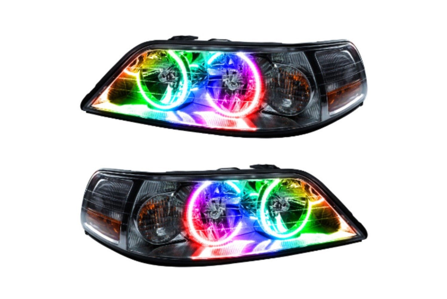 Oracle Led Halo Headlights: 05-11 Lincoln Town Car W/o Oem Hid (Colorshift Rgb / Simple Controller) - Image 1