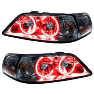 Oracle Led Halo Headlights: 05-11 Lincoln Town Car W/o Oem Hid (Red Smd Single Color) - Image 1