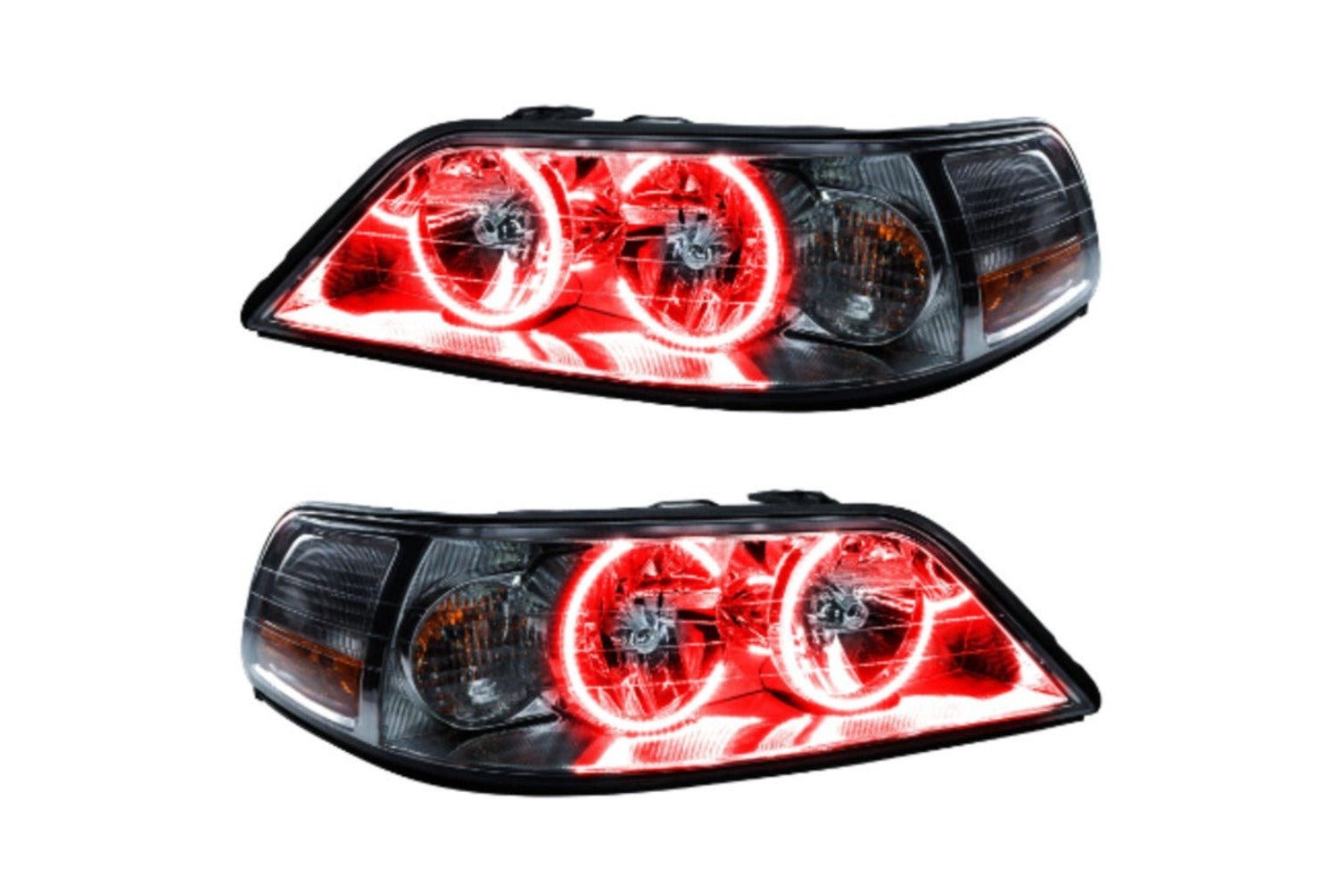 Oracle Led Halo Headlights: 05-11 Lincoln Town Car W/o Oem Hid (Red Smd Single Color) - Image 1