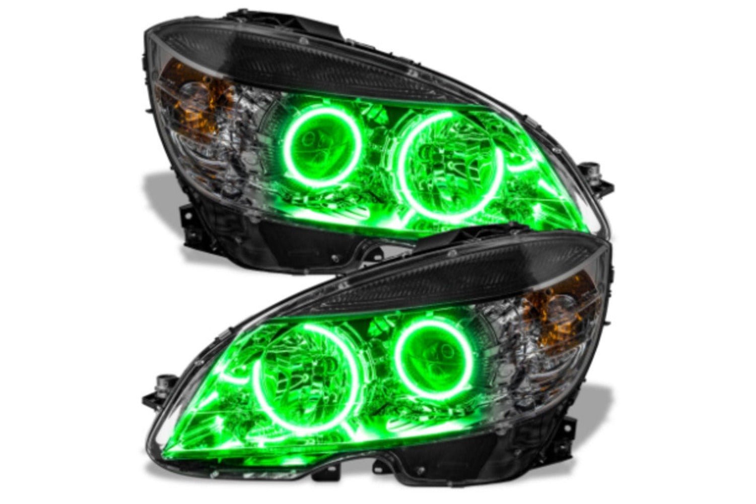 Oracle Led Halo Headlights: 08-11 Mercedes Benz C-class (Green Smd Single Color) - Image 1