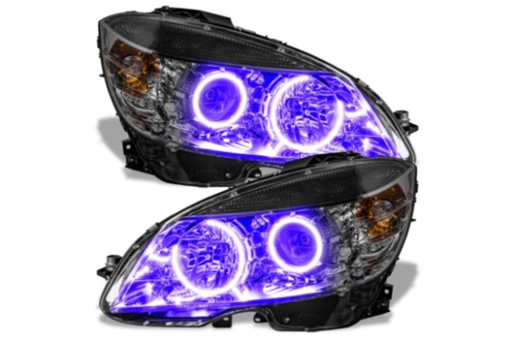 Oracle LED Halo Headlights: 08-11 Mercedes Benz C-Class (UV/Purple SMD Single Color)