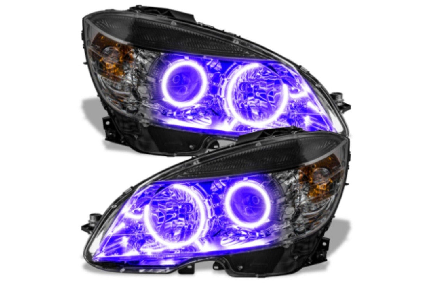 Oracle LED Halo Headlights: 08-11 Mercedes Benz C-Class (UV/Purple SMD Single Color) - Image 1