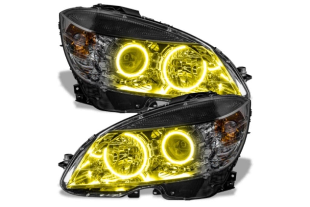Oracle LED Halo Headlights: 08-11 Mercedes Benz C-Class (Yellow SMD Single Color)
