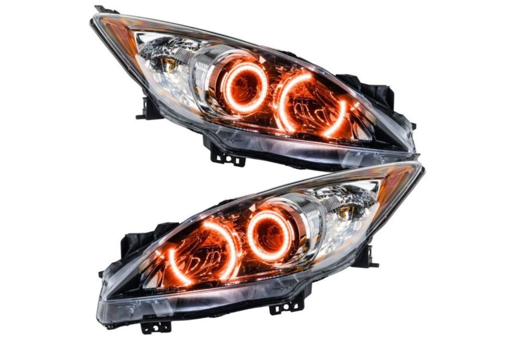 Oracle Led Halo Headlights: 10-13 Mazda 3 W/o Oem Hid (Amber Smd Single Color)