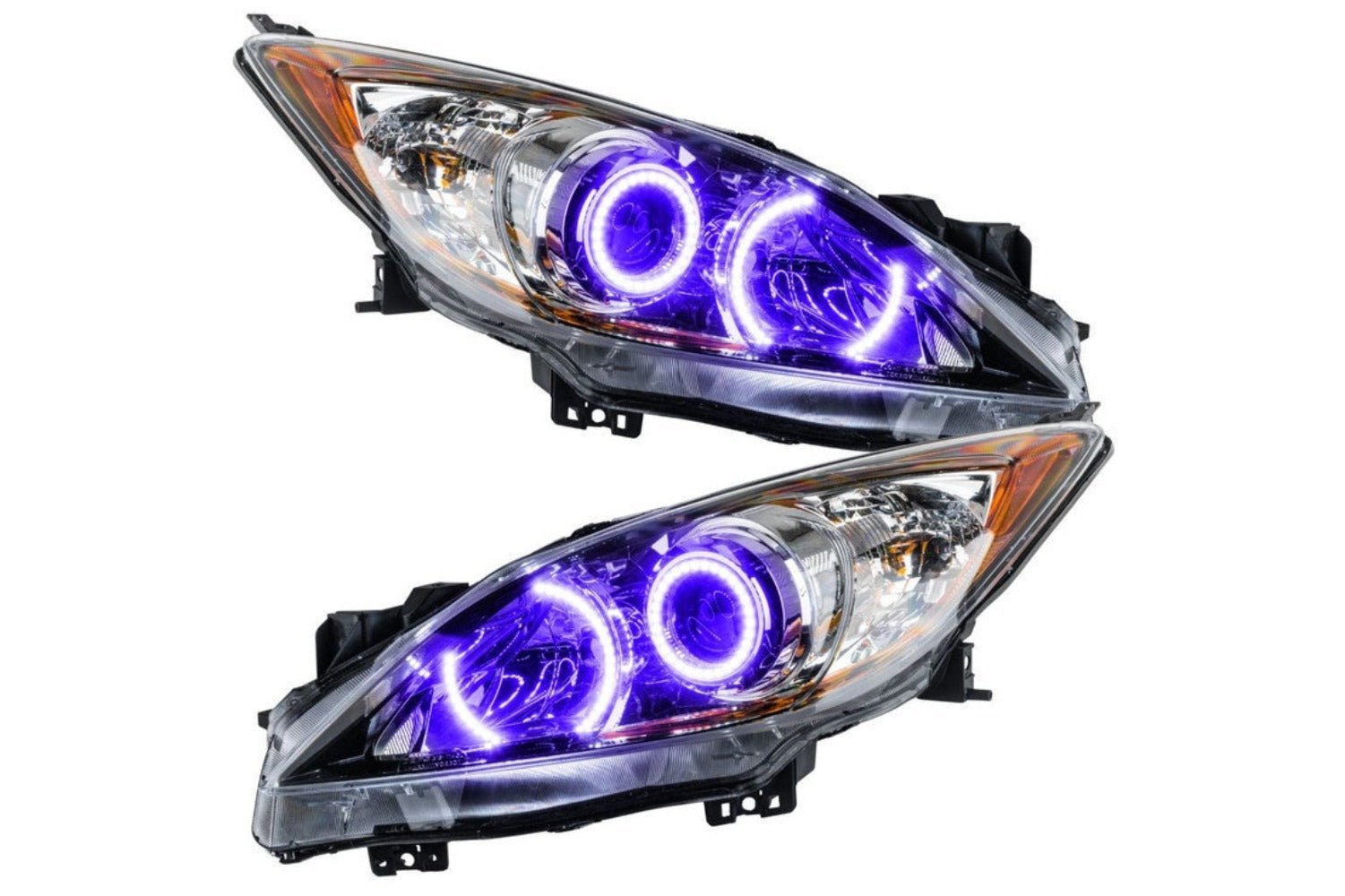 Oracle Led Halo Headlights: 10-13 Mazda 3 W/o Oem Hid (Uv/purple Smd Single Color) - Image 1