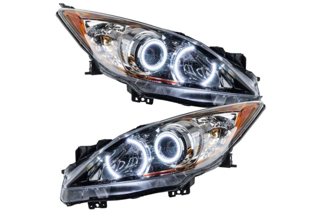Oracle LED Halo Headlights: 10-13 Mazda 3 W/o Oem Hid (White Smd Single Color)
