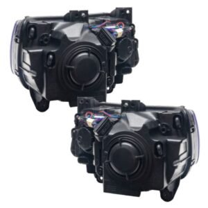 Oracle LED Halo Headlights: 11-14 Chrysler 300c W/o OEM HID (Black / Blue SMD Single Color) - Image 5