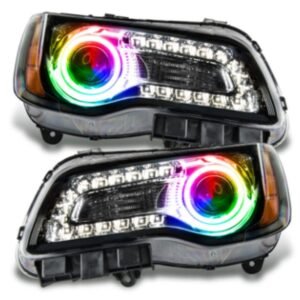 Oracle LED Halo Headlights: 11-14 Chrysler 300c W/o OEM HID (Black / Colorshift RGB / RF Controller) - Image 1
