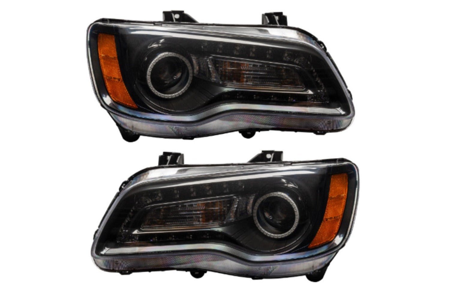 Oracle LED Halo Headlights: 11-14 Chrysler 300c W/o OEM HID (Black / Colorshift RGB + RGB DRL / BC1 Controller) - Image 2