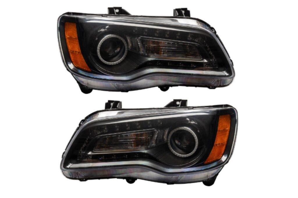 Oracle LED Halo Headlights: 11-14 Chrysler 300c W/o OEM HID (Black / Colorshift RGB + RGB DRL / No Controller)