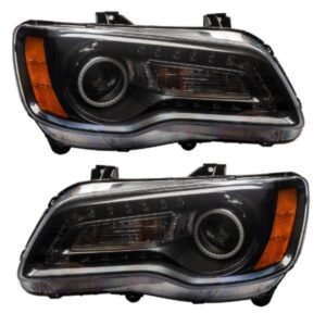 Oracle LED Halo Headlights: 11-14 Chrysler 300c W/o OEM HID (Black / Colorshift RGB + RGB DRL / No Controller) - Image 2