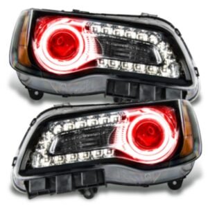Oracle LED Halo Headlights: 11-14 Chrysler 300c W/o OEM HID (Black / Red SMD Single Color) - Image 1