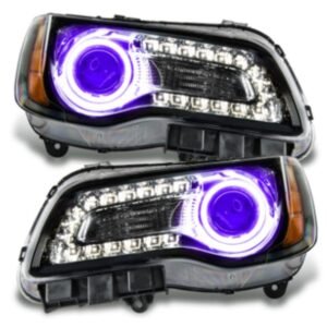 Oracle LED Halo Headlights: 11-14 Chrysler 300c W/o OEM HID (Black / UV/Purple SMD Single Color) - Image 1