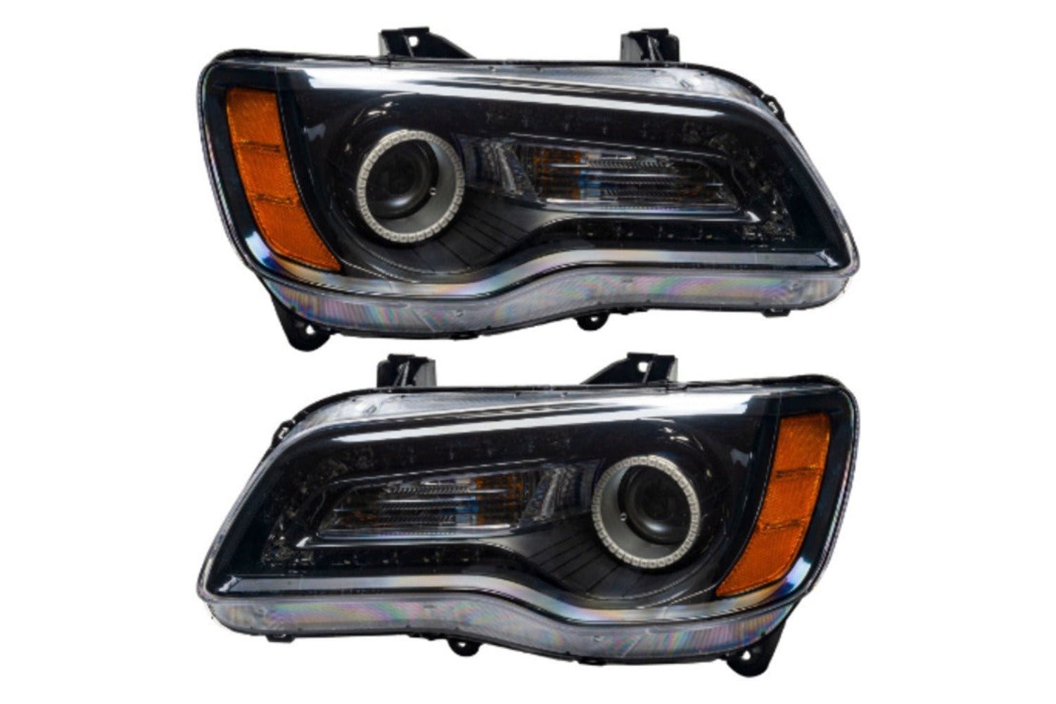 Oracle LED Halo Headlights: 11-14 Chrysler 300c W/o OEM HID (Black / UV/Purple SMD Single Color) - Image 2