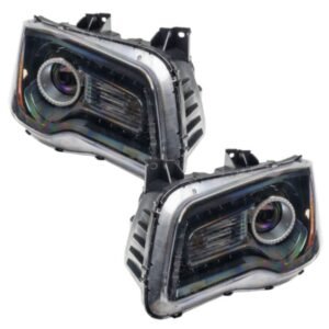 Oracle LED Halo Headlights: 11-14 Chrysler 300c W/o OEM HID (Black / UV/Purple SMD Single Color) - Image 3