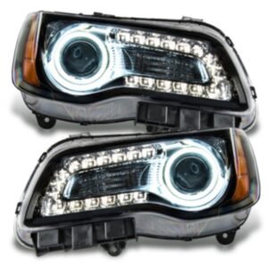 Oracle LED Halo Headlights: 11-14 Chrysler 300c W/o OEM HID (Black / White SMD Single Color) - Image 1