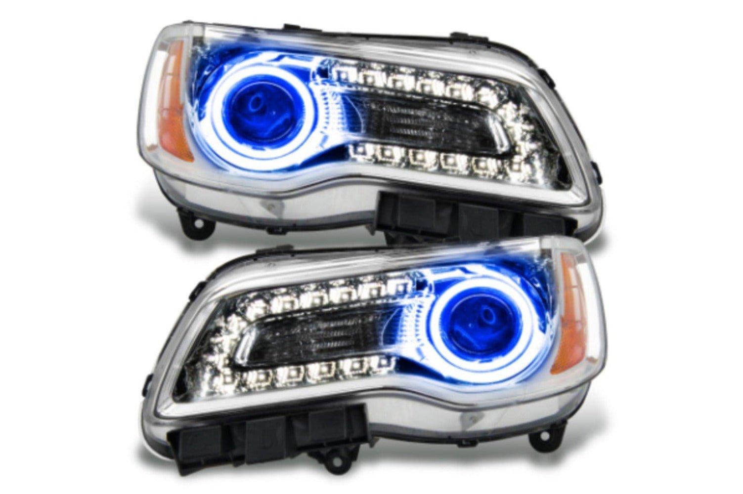 Oracle LED Halo Headlights: 11-14 Chrysler 300c W/o OEM HID (Chrome / Blue SMD Single Color) - Image 1