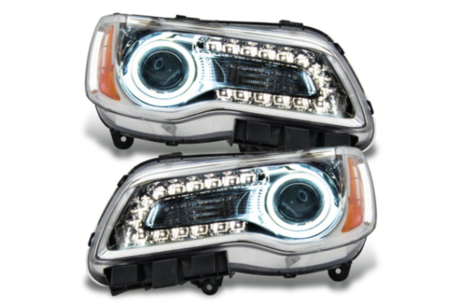 Oracle LED Halo Headlights: 11-14 Chrysler 300c W/o Oem Hid (Chrome / White SMD Single Color) - Image 1