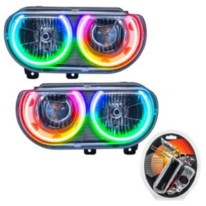 Oracle Lighting 2008-2014 Dodge Challenger Pre-assembled SMD Halo Headlights - Non Hid - Chrome - Image 11