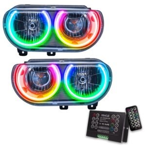 Oracle Lighting 2008-2014 Dodge Challenger Pre-assembled SMD Halo Headlights - Non Hid - Chrome - Image 12