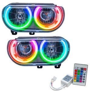 Oracle Lighting 2008-2014 Dodge Challenger Pre-assembled SMD Halo Headlights - Non Hid - Chrome - Image 10
