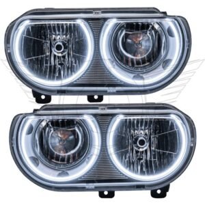 Oracle Lighting 2008-2014 Dodge Challenger Pre-assembled SMD Halo Headlights - Non Hid - Chrome - Image 7