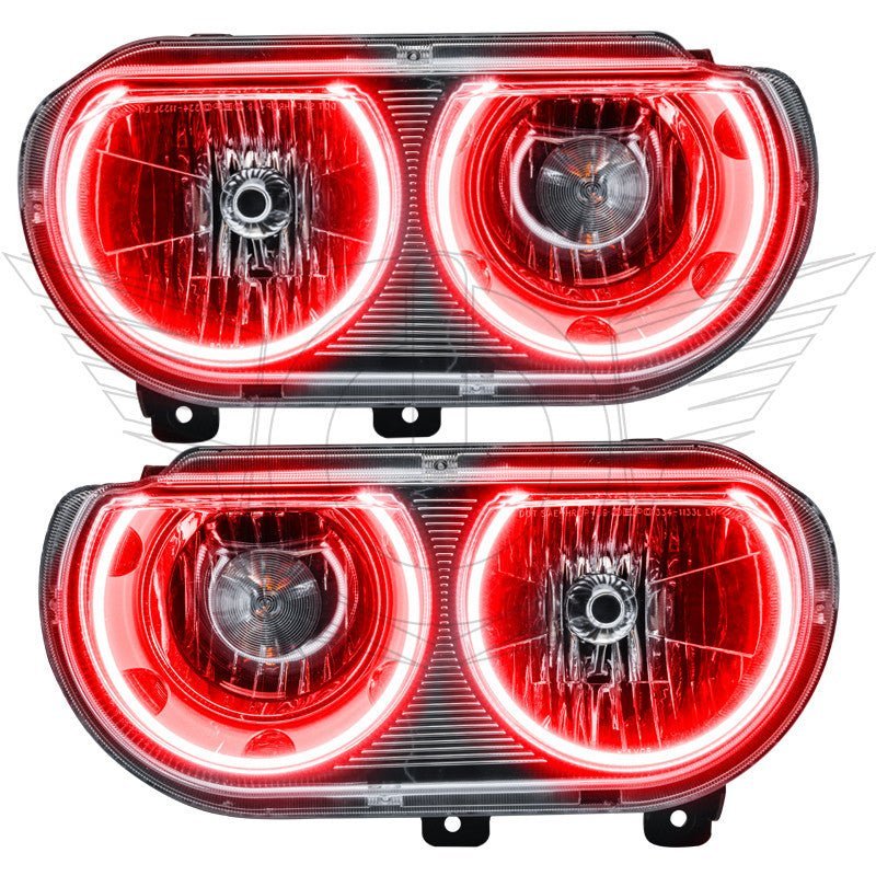 Oracle Lighting 2008-2014 Dodge Challenger Pre-assembled SMD Halo Headlights - Non Hid - Chrome
