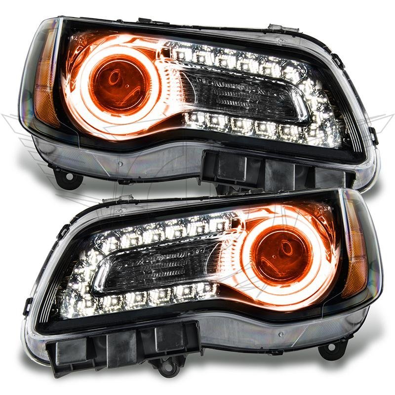 2011-2014 Chrysler 300c Non Hid Pre-assembled SMD Halo Headlights - Black Housing