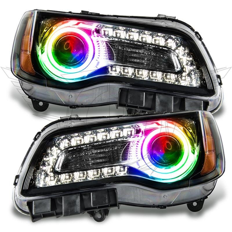 2011-2014 Chrysler 300c Non Hid Pre-assembled SMD Halo Headlights - Black Housing