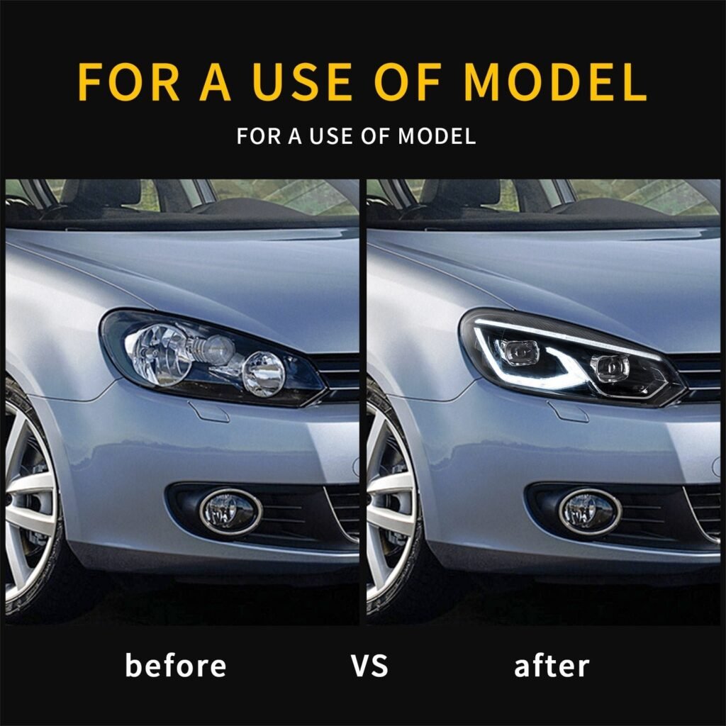 VLAND LED Projector Headlights Head Lamps For Volkswagen VW Golf 6 / MK6 2010-2014 (NOT fit for Golf GTI and Golf R models)