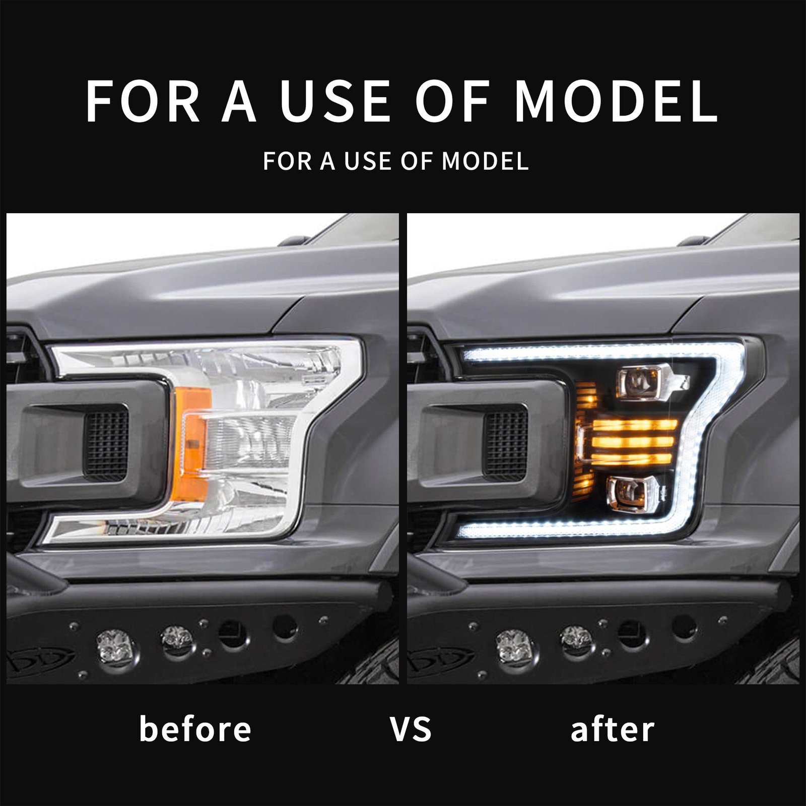 VLAND LED Projector Headlights for Ford F150 2018-2020 (Without Sequential Turn Signal) - Image 11