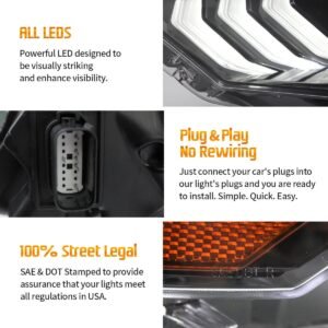 VLAND LED & RGB Projector Headlights For Ford Mustang GT and EcoBoost Models 2018-2022 - Image 18