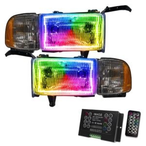 Oracle Lighting 1994-2002 Dodge Ram 1500/2500/3500 Pre-assembled SMD Halo Headlights - Image 6