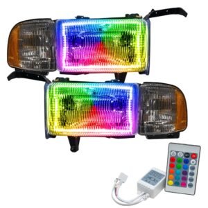 Oracle Lighting 1994-2002 Dodge Ram 1500/2500/3500 Pre-assembled SMD Halo Headlights - Image 4
