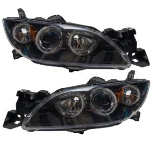 Oracle Lighting 2004-2009 Mazda 3 Pre-assembled SMD Halo Headlights - 4DR Halogen Style - Image 3
