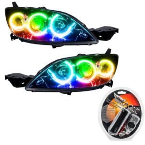 Oracle Lighting 2004-2009 Mazda 3 Pre-assembled SMD Halo Headlights - 4DR Halogen Style - Image 10