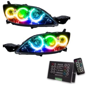 Oracle Lighting 2004-2009 Mazda 3 Pre-assembled SMD Halo Headlights - 4DR Halogen Style - Image 11